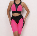 Active Leather Mesh Body Short Set – Pink