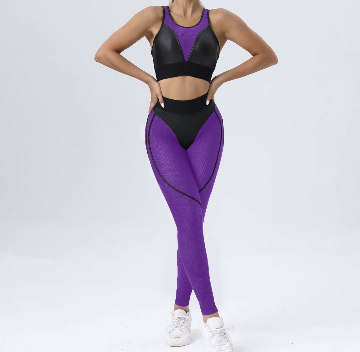 Active Leather Mesh Body Set – Purple