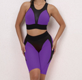 Active Leather Mesh Body Short Set – Purple