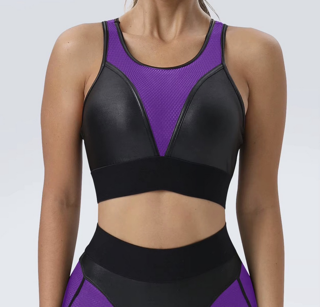 Active Leather Mesh Body Set – Purple