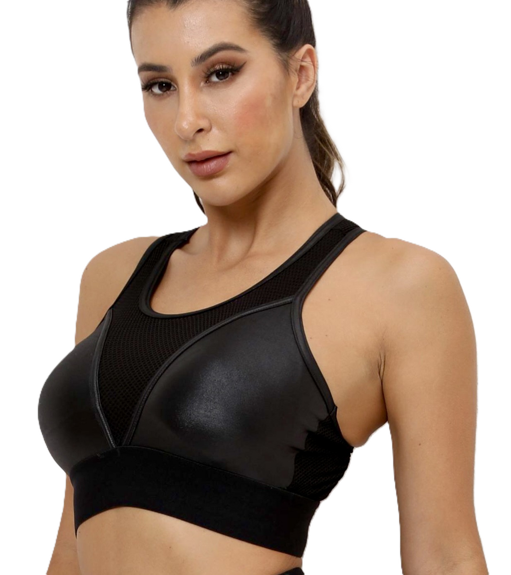 Active Leather Mesh Body Set - Black