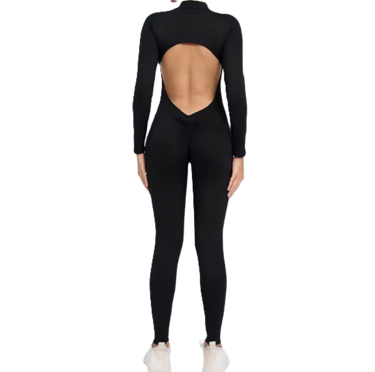 Open Back Scrunch Bodysuit - Black