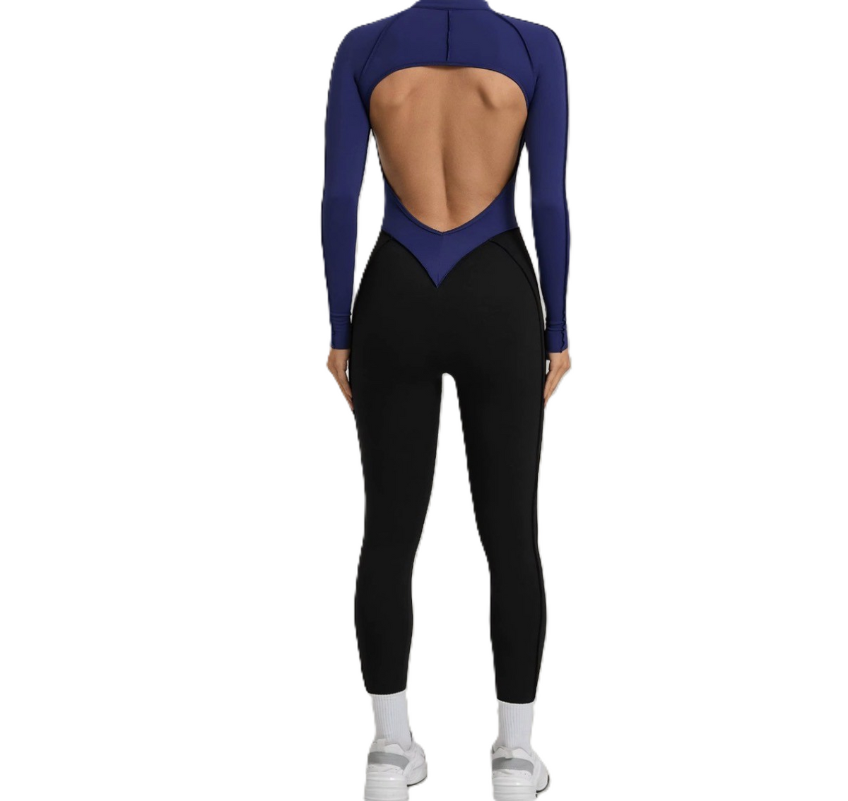 Backless Sports Jumpsuit – Blue/Black