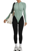 Backless Sports Jumpsuit - Green/Black